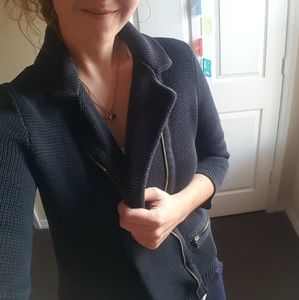 Gap asymmetrical zip navy sweater